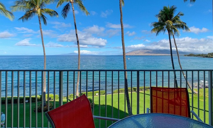 Kihei Condo | Royal Mauian 309 - Direct Ocean Front, Renovated, Seconds to the Beach, Split AC