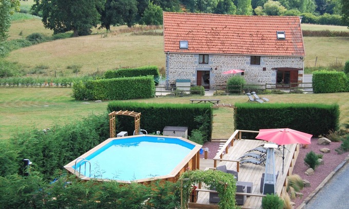 Chalandrey House | Rustic & spacious converted stone barn with heated pool & sun terrace