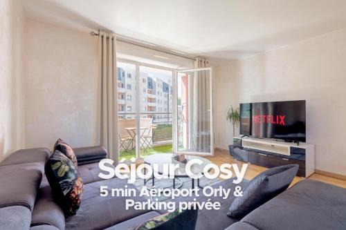 Orly Apartment | Séjour Cosy - 5 min Aéroport Orly - Parking Privée & Terrasse