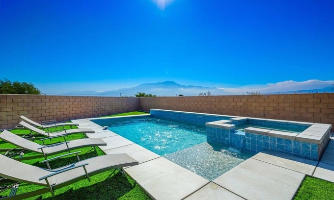 Desert Hot Springs House | Salt Water Pool House with Majestic Views