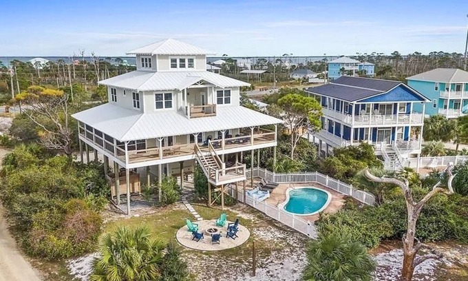 Cape San Blas House | Salty Pearl - 6bd, 5bth, private pool, 150 steps from beach