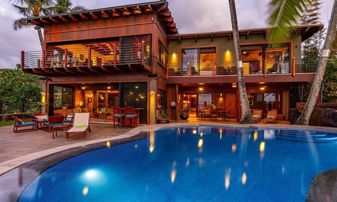 Haleiwa House | Samurai House by Gather: Oceanfront Estate w/Infinity Pool & Theater