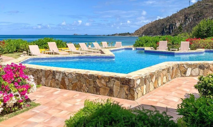 Spanish Town Villa | Sand Castle in Mahoe Bay by Personal Villas - Gazing Over the Tropical Gardens,