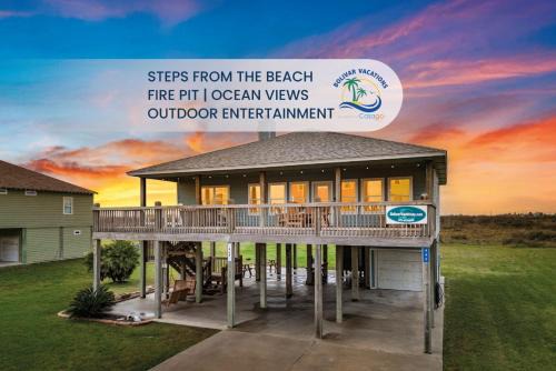 Crystal Beach House | Sand Dollar Beachside 3BR Retreat, Ocean Views, Firepit & Pet Friendly