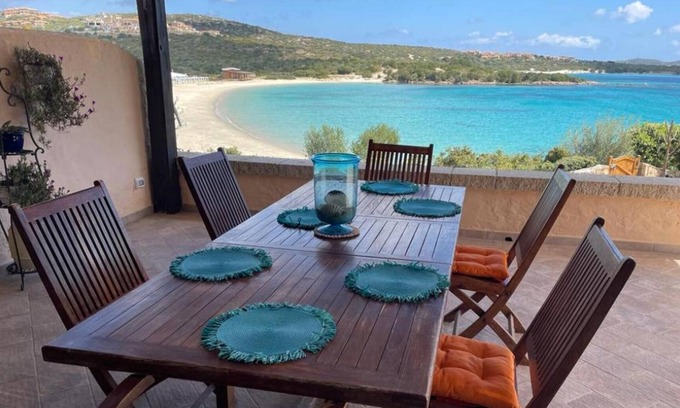 Golfo Aranci Villa | Sandy Cove Patio beachfront villa in Golfo Aranci North East Sardinia