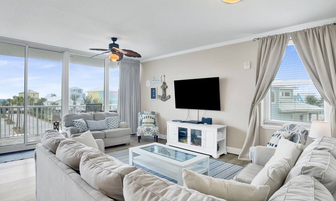 Gulf Shores Condo | Sanibel #201 - Spacious Corner Unit W/Wrap Around Balcony!