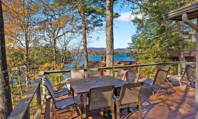 Warren County House | Scenic lakefront retreat with water access, private dock, grill, W/D & fireplace