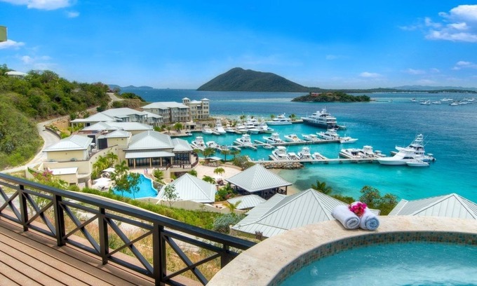 Scrub Island Apartment | Scenic Ocean Haven Beside Marina, Calm Harbor and Island Dock Walks