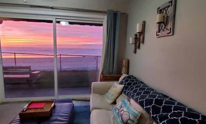 Lincoln City Condo | Sea Gypsy Condo Ground Floor/Right on the BeachnBeach, Sunsets, Bonfires, Pool