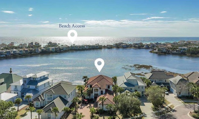 Fort Walton Beach - Destin House | Sea of Dreams. Remodeled Lakefront 4 Bed, Heated Pool, Golf Cart and Bikes!