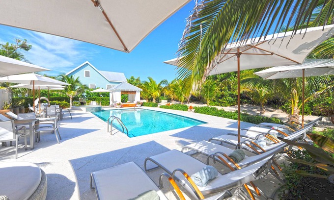 West Bay House | Sea Orchard Retreat: Gated Micro-Resort Near Seven Mile Beach w/Private Pool & Heated Spa