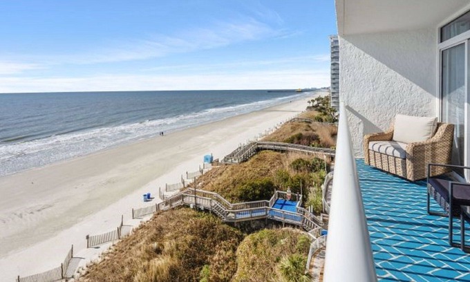 Arcadian Shores Condo | Sea Watch North 616 Oceanfront Condo with Great Amenities