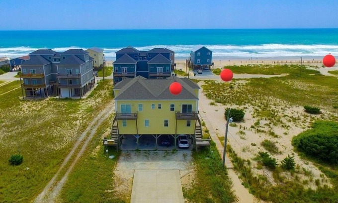 North Topsail Beach Condo | Seaclusion - Cozy 4 Bedroom Home; 2 Covered Porches; Elevator and Ocean Views!
