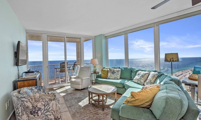 Gulf Shores Condo | Seaglass Sanctuary. 3BR 3BA Luxe Sunset Corner❤️! Free Beach Svc!