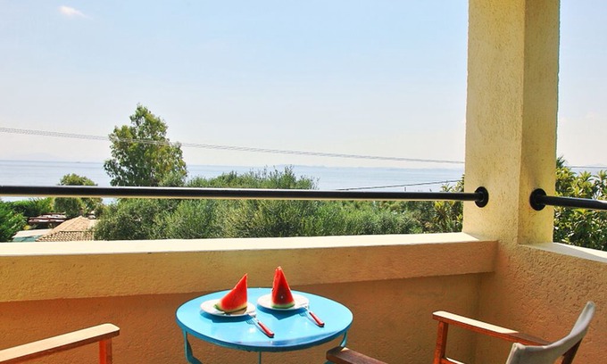 Barbati Apartment | Seashell Maisonette: House With Big Terraces On The Beach Of Barbati