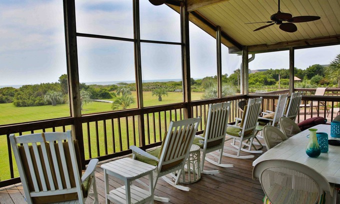 Isle of Palms House | Seaside Serenity Oceanfront Classic Beach Home! Screened Porch & Spacious Layout