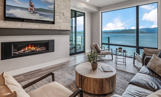Sandpoint Condo | Seasons 8, All New Waterfront Condo. Great views, Rooftop bar and hot tub, marina, beach.