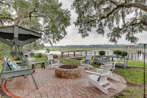 Fernandina Beach House | Secluded Birders Paradise Fishing Dock and Fire Pit