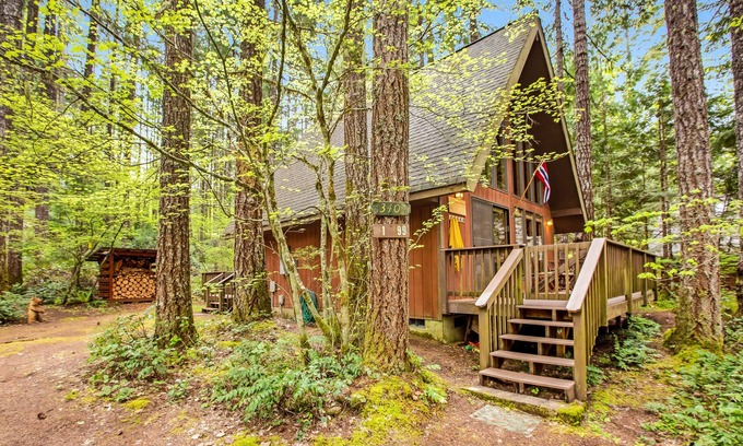 Hoodsport Cabin | Secluded cabin near lake access with furnished deck, firepit, grill & fast WiFi