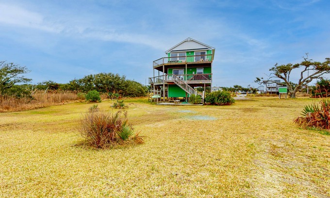Frisco House | Secluded Waterfront House w/Private Hot Tub, Ocean View, Central A/C, Free WiFi