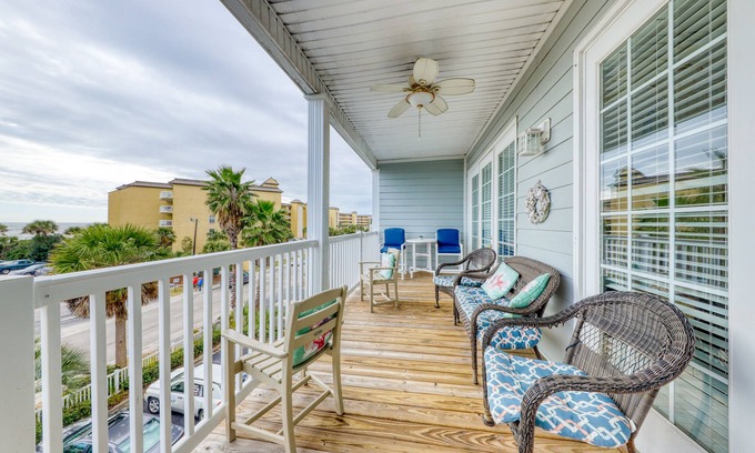Folly Beach Villa | Second-level beachfront villa w/shared pool, ocean views, & balcony