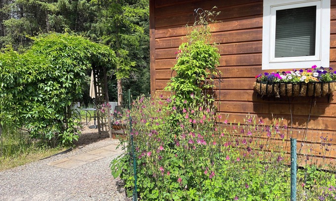 Whitefish Cottage | Secret Garden, king bed Cottage