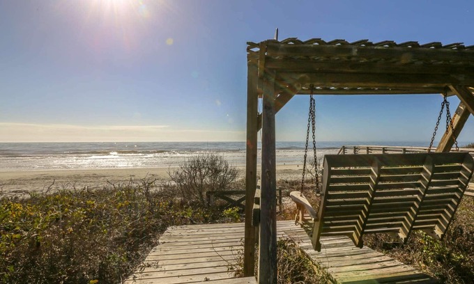 Folly Beach House | See, Hear & Feel the Ocean from this Beach Bungalow with Private Multi-Level Deck & Swing Chair!