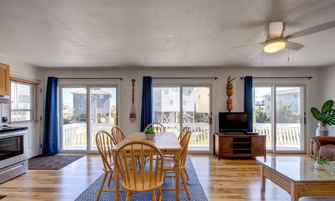 Avon Cottage | Semi-Oceanfront Beach Cottage II. Access across street to shops and restaurants