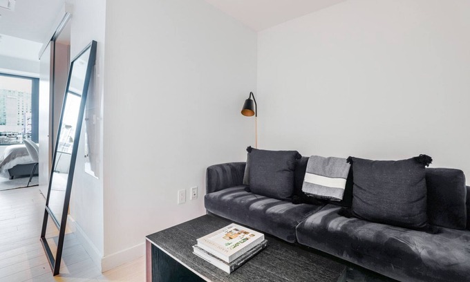 Seaport District Apartment | Serene Seaport Studio w/Gym & W/D, nr Shops & Dining, by Blueground