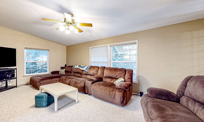 Bremerton House | Serene & secluded home with a large yard, deck, grill, jetted tub, W/D, and AC