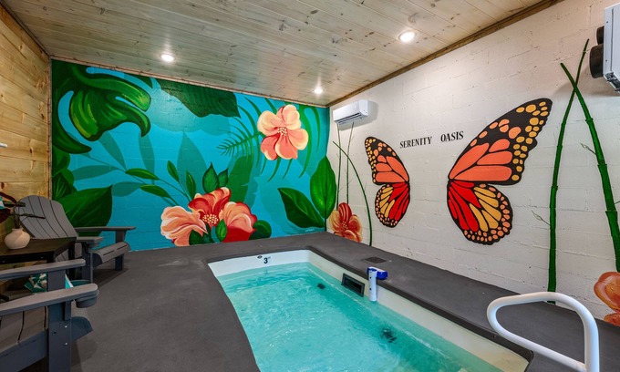 Sevierville Cabin | Serenity Oasis - Indoor Heated Pool - Hot Tub - FirePit- Games - Family Friendly