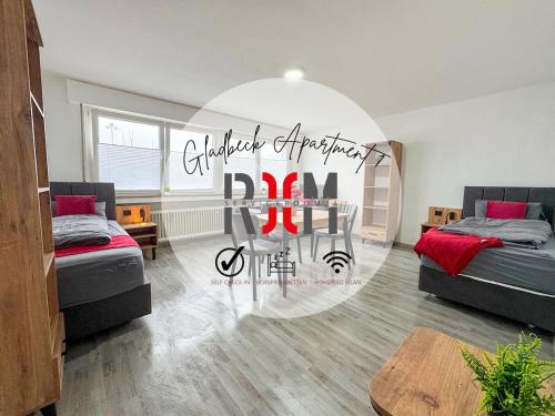 Alt-Rentfort Apartment | Serviceroom24 - Apartment 1 in Gladbeck WLAN - Smart-TV - 24-7 Check-in und Küche