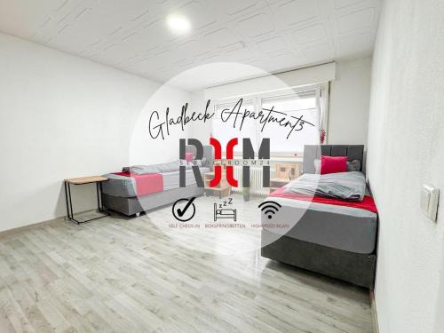 Alt-Rentfort Apartment | Serviceroom24 - Apartment 3 in Gladbeck WLAN - Smart-TV - 24-7 Check-in und Küche
