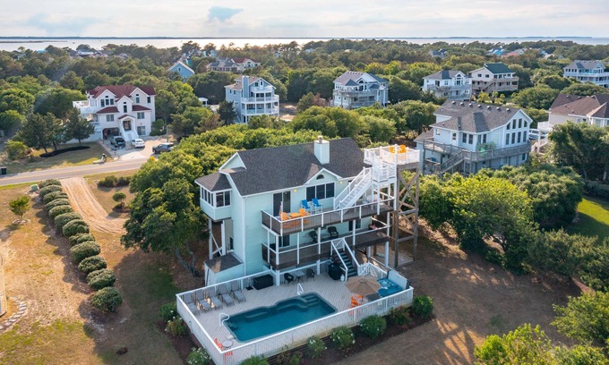 Whalehead Beach House | Short Walk to Beach and Restaurants! Heated Pool & Hot Tub, Elevator & Arcade!