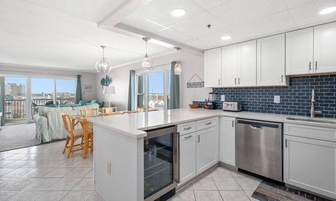 Midtown Ocean City Condo | Side Ocean View in This Family Friendly Sandpiper Dunes Condo with Outdoor Pool!