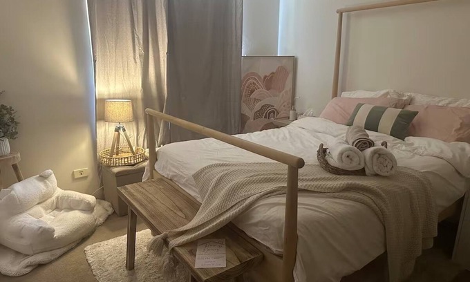 Bentley House | Simple cozy home Master room with private bathroom