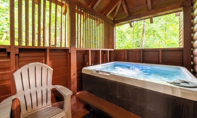 Gatlinburg - Pigeon Forge Cabin | Sip your coffee in the rocking chairs while enjoying the serene Mountain View’s.