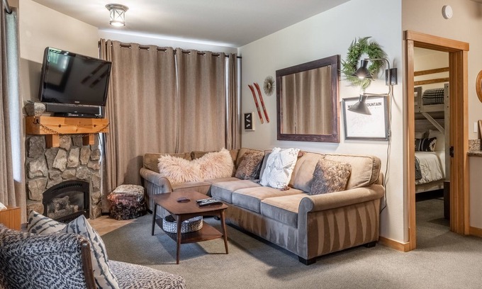 Mammoth Lakes Condo | Ski in Ski Out Juniper Springs Lodge #351 Luxury Slope-side 2 Bedrm 2 Bath End Unit!