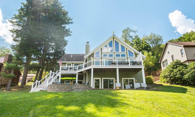 McHenry House | Ski to Shore Chalet | Lake Views, Private Dock!