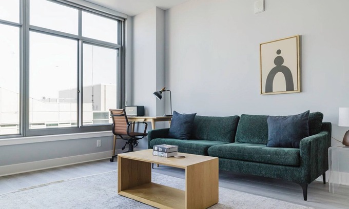 Woodmont Triangle Apartment | Sleek Bethesda 1BR w/Gym & W/D, near Restaurants, by Blueground