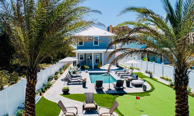 West Panama City Beach House | Sleeps 15 Amazing/Lux Vacation Retreat Backyard paradise. 3 min to Beach