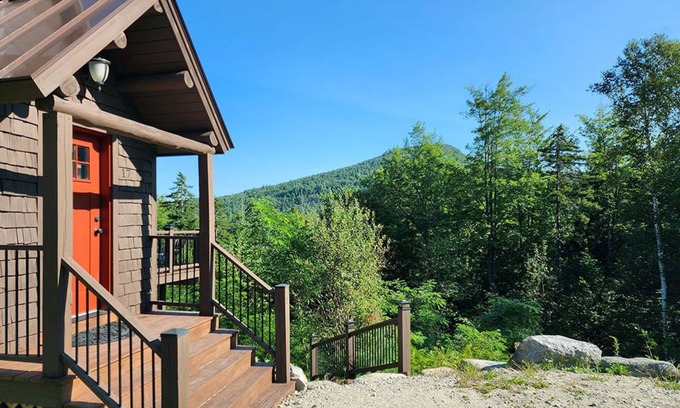 Sunday River Area House | Sleeps 19, A/C, Fire Pit, Hot Tub, Deck, Grill, Swimming Nearby!