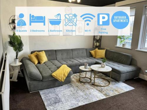 Olton Apartment | Sleeps 8 3 BED Parking NEC JLR NIA Airport