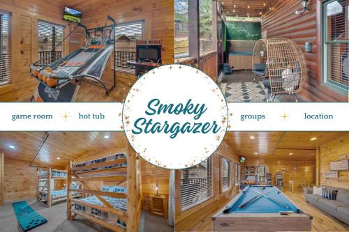 Hemlock Hills House | Smoky Stargazer Pet Friendly Cabin For Groups with Game Room and Arcade
