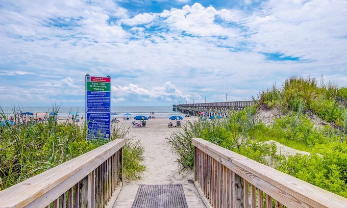 North Myrtle Beach Condo | Snowbird-friendly condo with balcony, ocean view, beach access & pool
