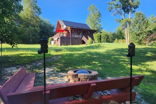 Sweetbriar Farms House | Solar powered log cabin with mountain views, 3acres