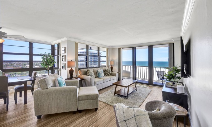 Marco Island Condo | South Seas Luxury16thFloorEndUnit Beachfront 2 balconies Sunrise & Sunrise Views