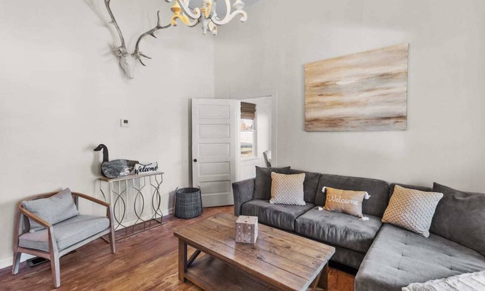 Mooringsport House | Southern Magnolia House with porch swing and rocking chairs