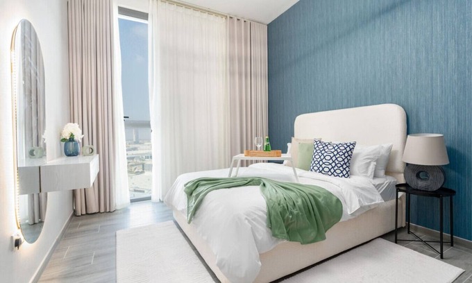 Dubai Production City Apartment | Spacious 2BR with Scenic Balcony Outlook at Mesk 1