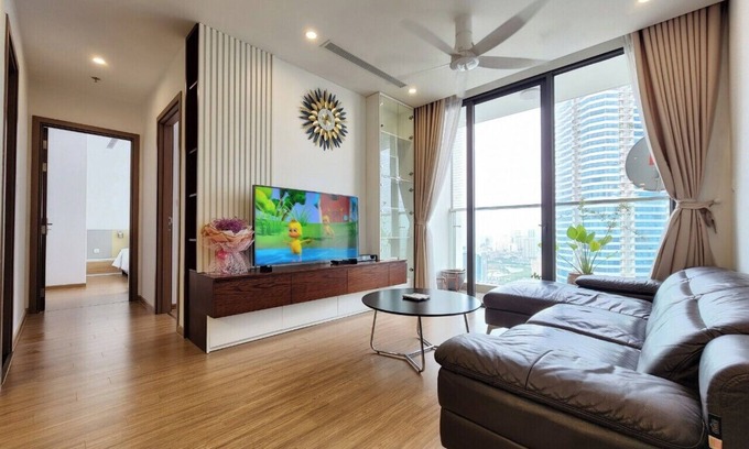 Tu Liem Apartment | Spacious 3-bedroom apartment with WiFi, AC in Vinhomes Skylake